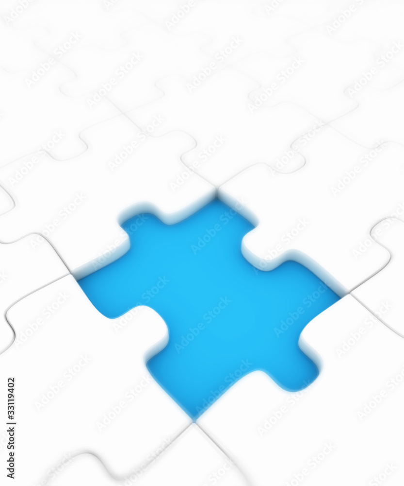 Puzzle with missing piece Puzzle with missing piece