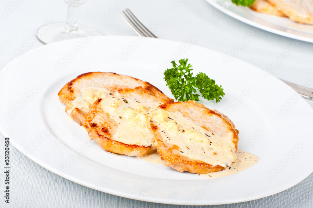 Steak with white sauce Steak with white sauce