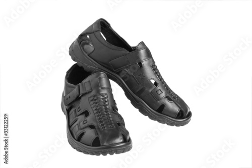 Just a simple open-toe black sandals for men
