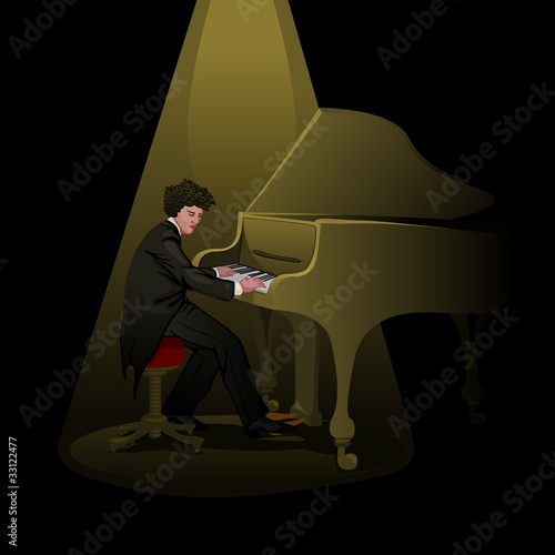 pianist performing on stage