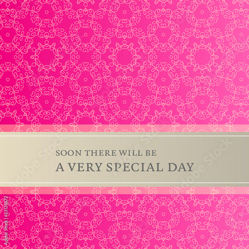 Invitation card with lace pattern and banner
