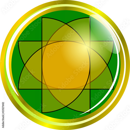 button mit abstrakter Blume