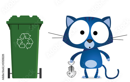 Cat recycling message isolated on white background