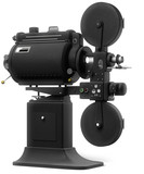 Industrial Movie Projector on White