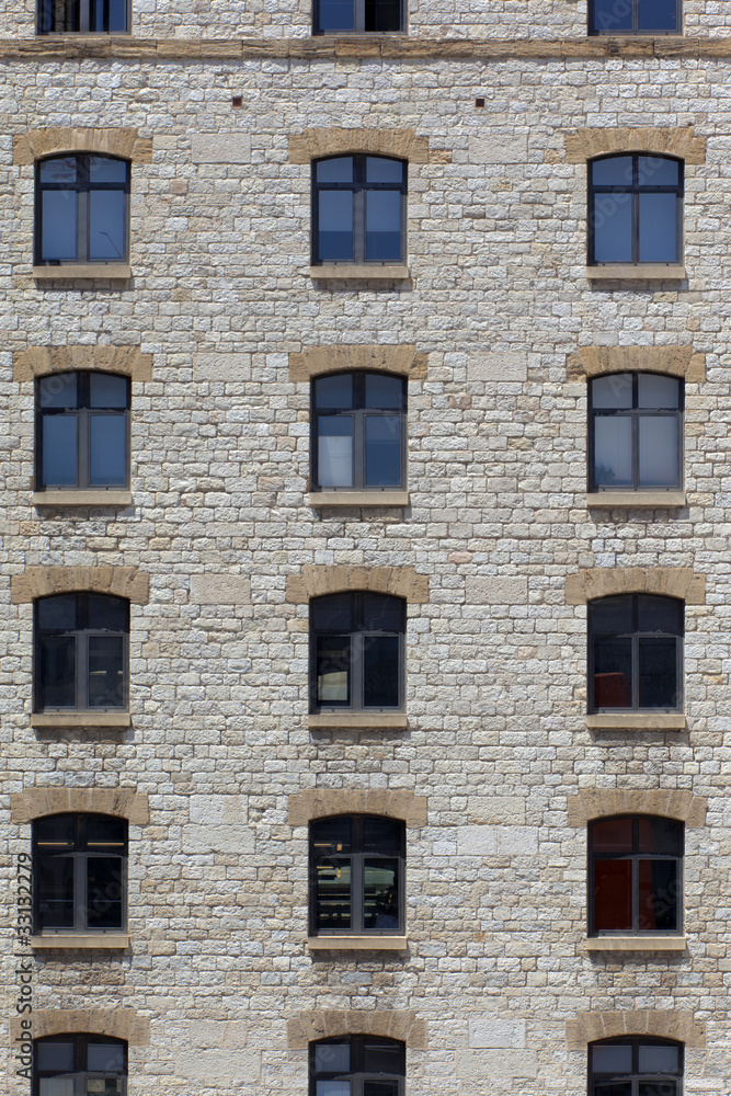 Facade of an old stone building