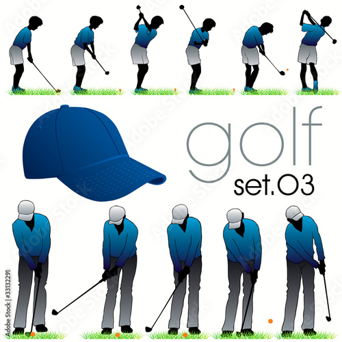 Golf silhouettes set