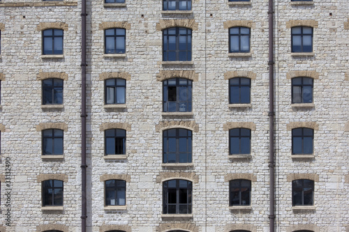 Facade of an old stone building