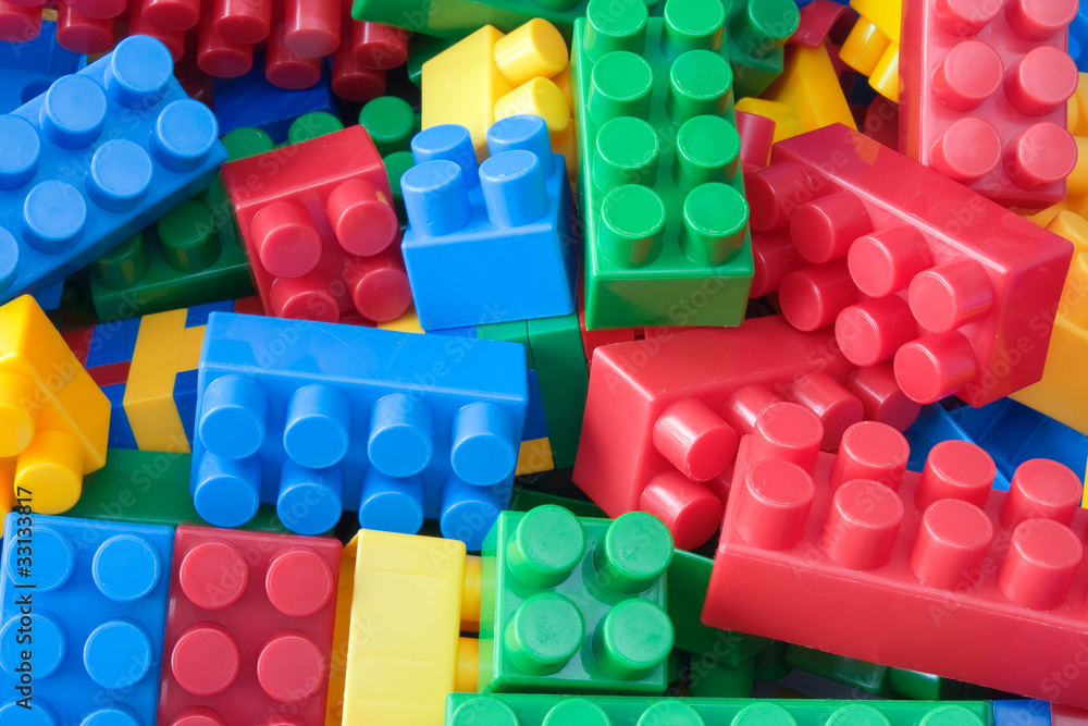Photo of toy - various colorful plastic bricks. Photo of toy - various colorful plastic bricks.