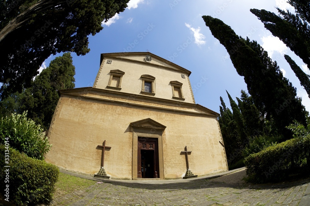 Chiesa del Piazzale Michelangelo e cipressi