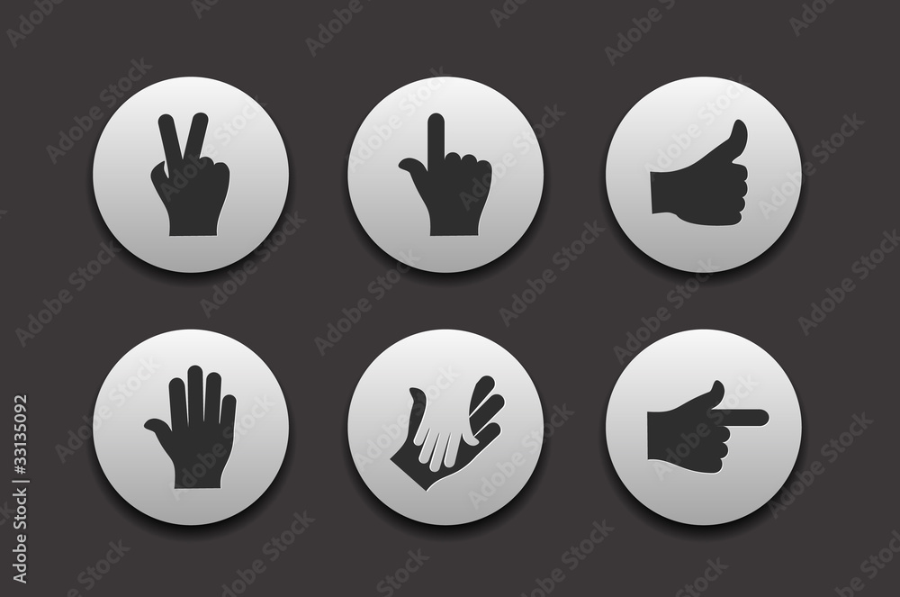 Set of Hand Icons Set of Hand Icons