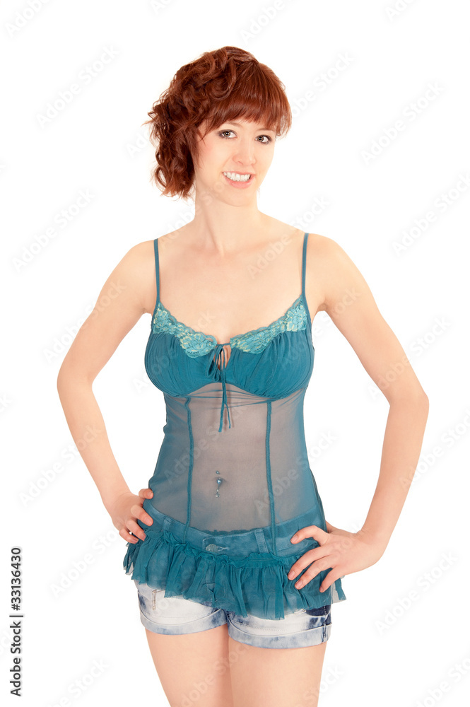 Portrait einer schönen jungen Frau in Hotpants Portrait einer schönen jungen Frau in Hotpants