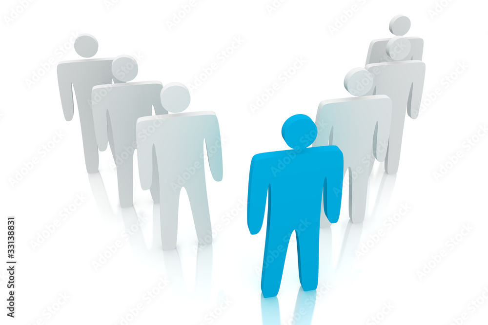 3D rendering of team leader concept. 3D rendering of team leader concept.
