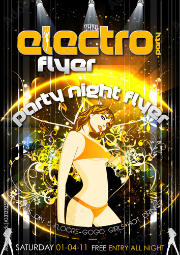 Partyflyer Gogo Tänzerin