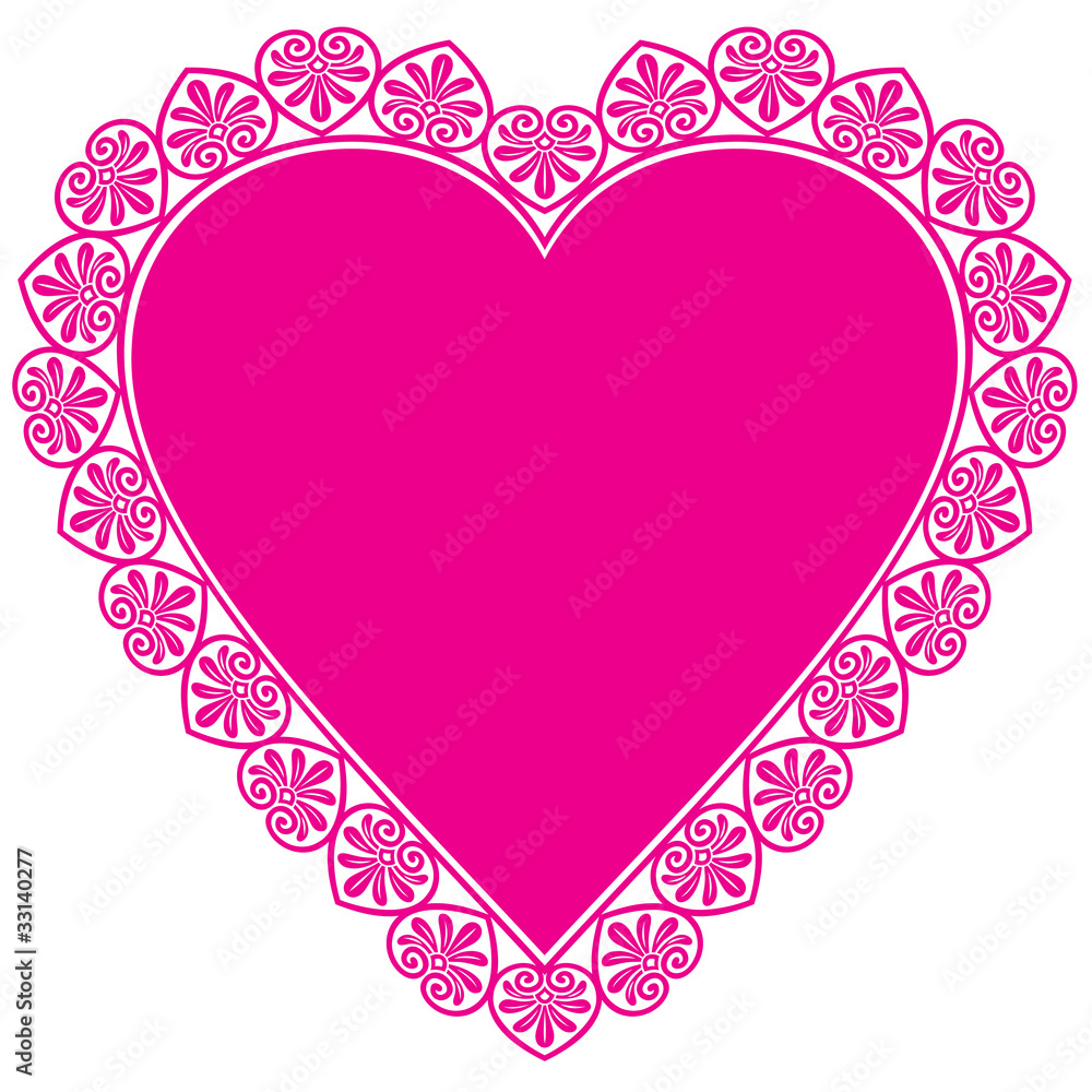 vintage pink heart clipart