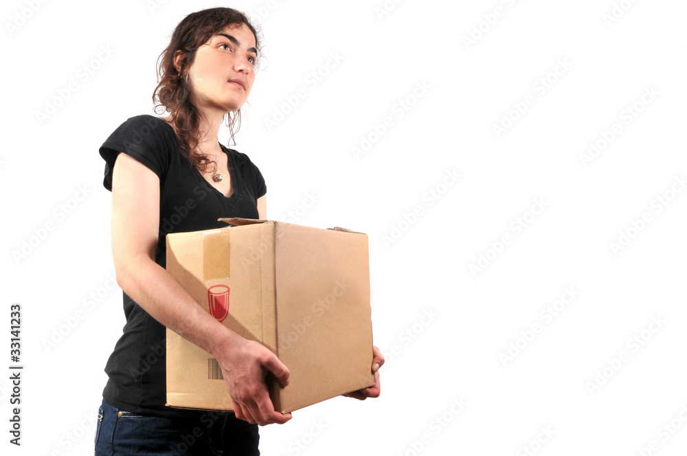 Un carton en main Un carton en main