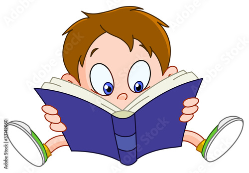Boy reading book