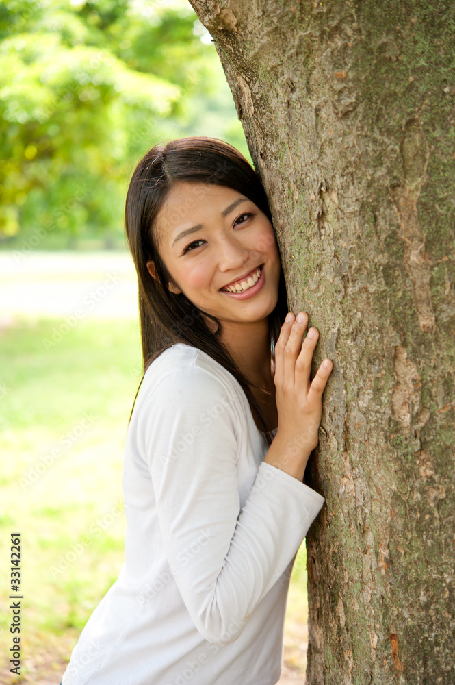 beautiful asian woman in the park beautiful asian woman in the park