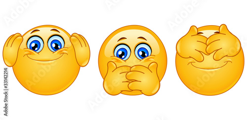 Three monkeys emoticons