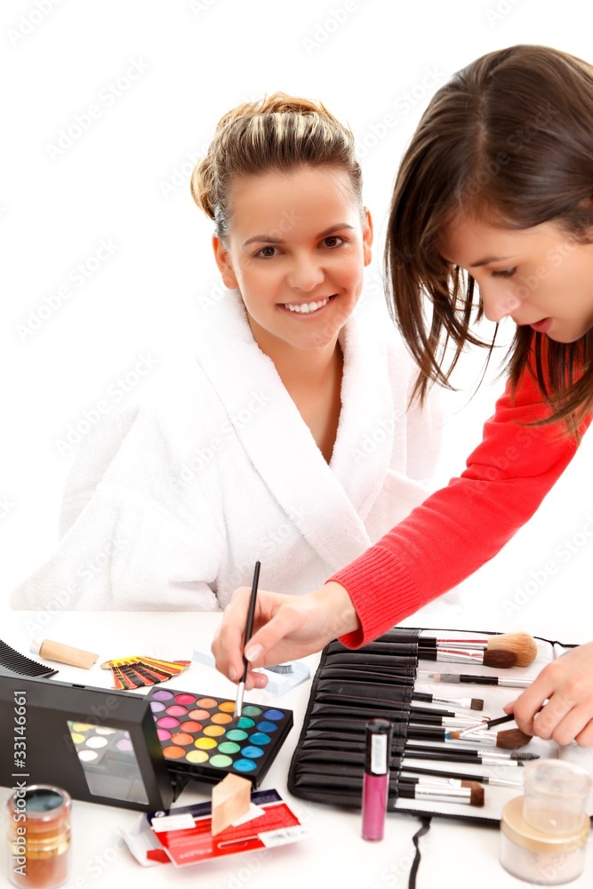 Fototapeta premium Cosmetician doing makeup