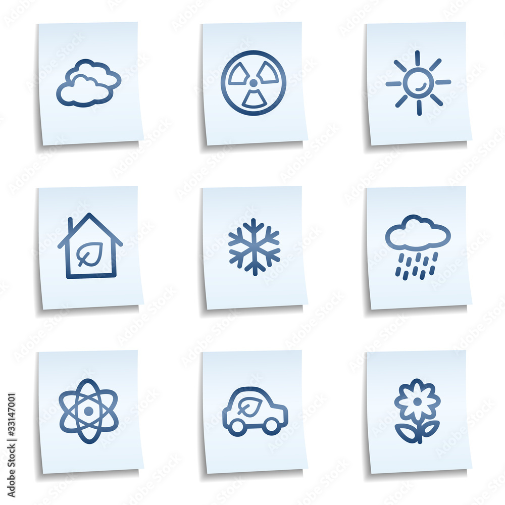 Ecology web icons set 2, blue notes Ecology web icons set 2, blue notes
