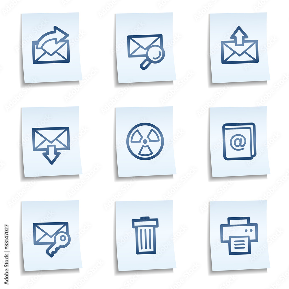 E-mail web icons set 2, blue notes E-mail web icons set 2, blue notes