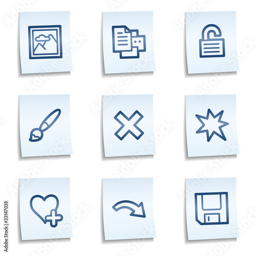 Image viewer web icons set 2, blue notes