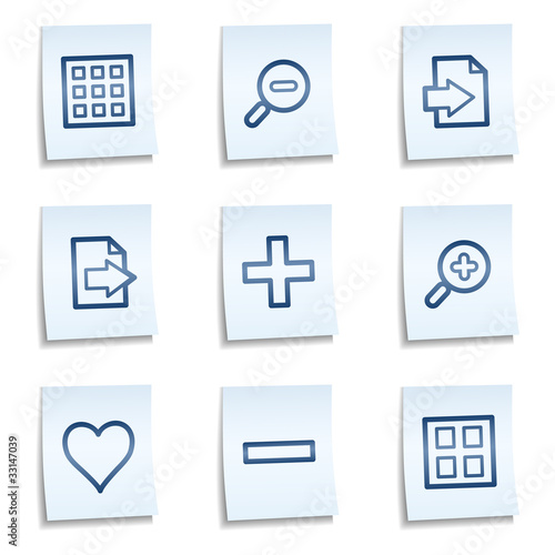 Image viewer web icons set 1, blue notes