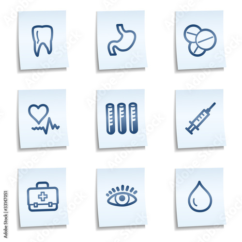 Wallpaper Mural Medicine web icons set 1, blue notes Torontodigital.ca