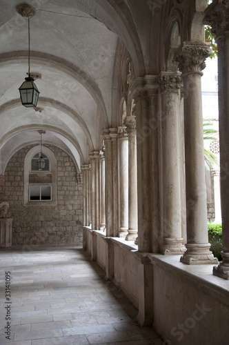 Church Cloisters in Walled City of Dubrovnic in Croatia Europe