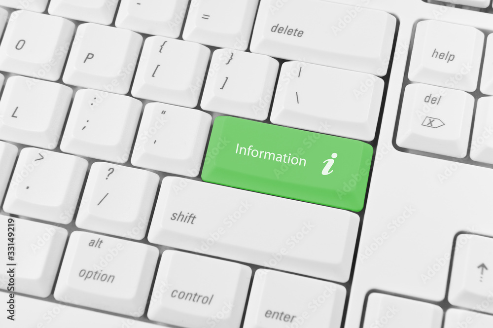 Keyboard with green key Information Keyboard with green key Information