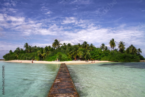 Fototapeta Naklejka Na Ścianę i Meble -  Tropical island with perfect beach - Maldives