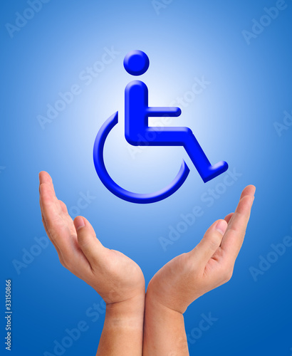 Conceptual image, care for handicapped person.