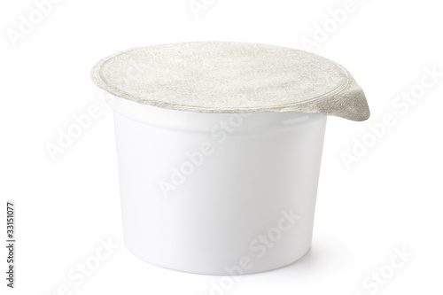 Plastic container for dairy foods with foil lid