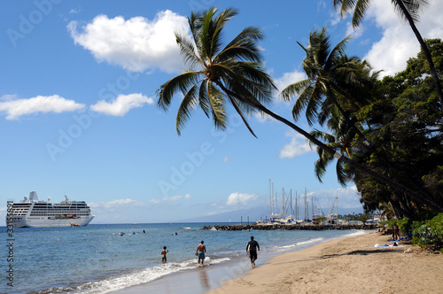 Cruise Ship In Lahaina Harbor, Hawaii