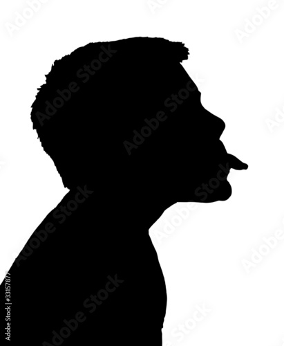 Isolated Boy Child Gesture Sticking Out Tongue