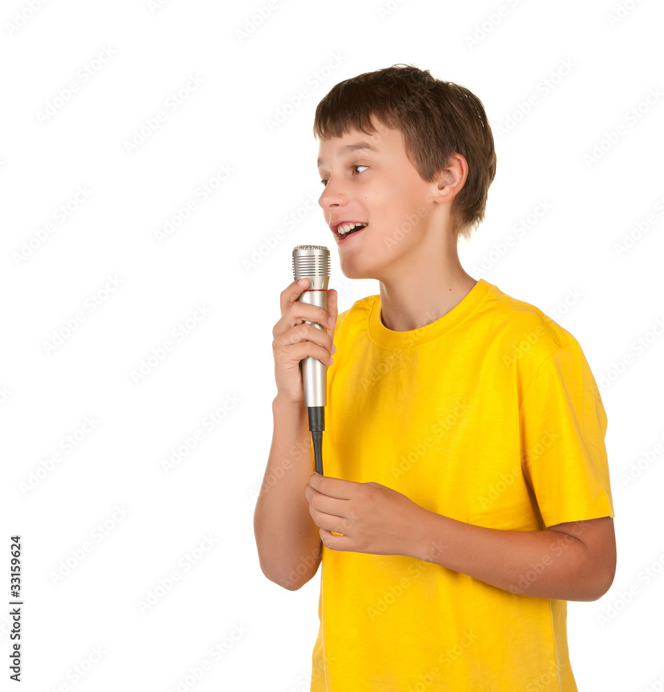 boy speking with microphone boy speking with microphone
