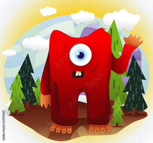 mounstruo en el bosque vector