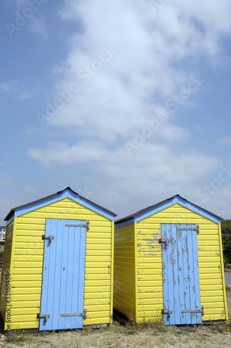 Beach huts by the sea at Littlehampton in Sussex © davidyoung11111