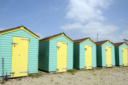 Beach huts by the sea at Littlehampton in Sussex © davidyoung11111