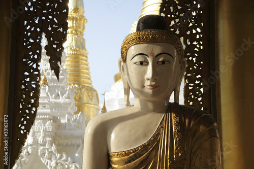 Buddha at Shwedagon Paya in Yangon, Myanmar photo