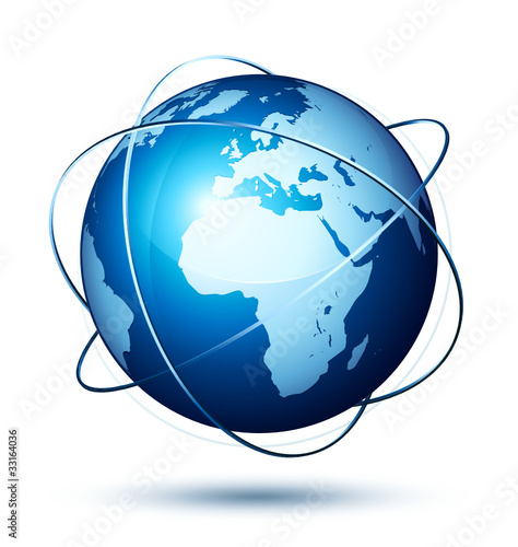 Obraz na płótnie planète terre globe réseau internet w salonie