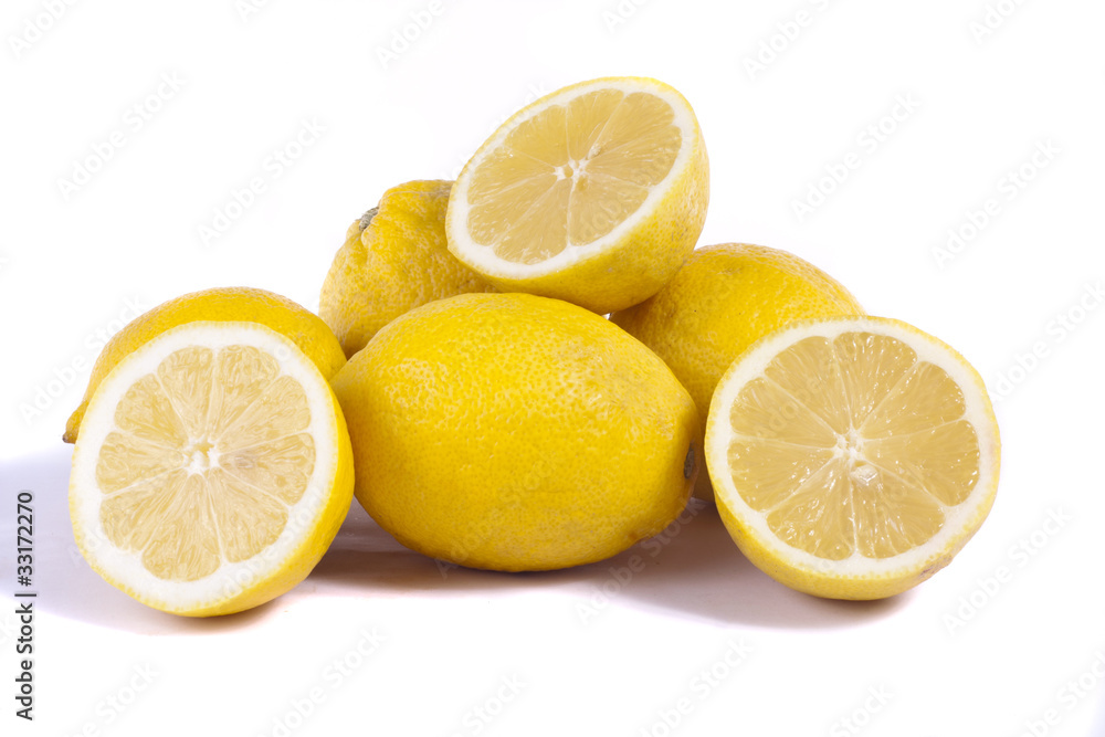 lemons on white