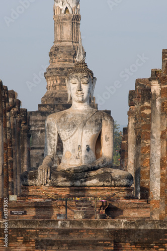 ancient buddha image statue at Sukhothai historical park