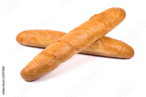 French baguettes isolated on the white