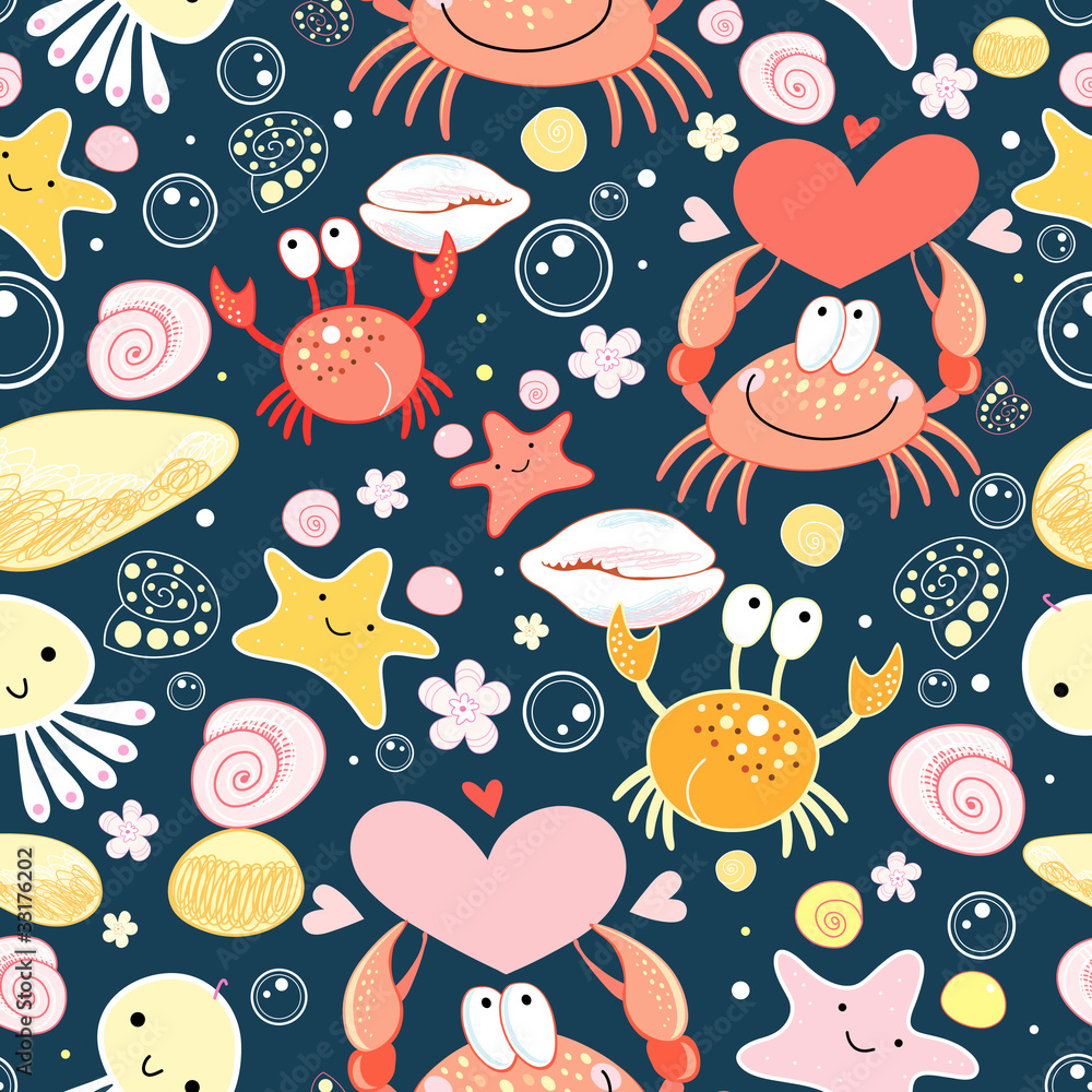 pattern of crabs and sea stars pattern of crabs and sea stars