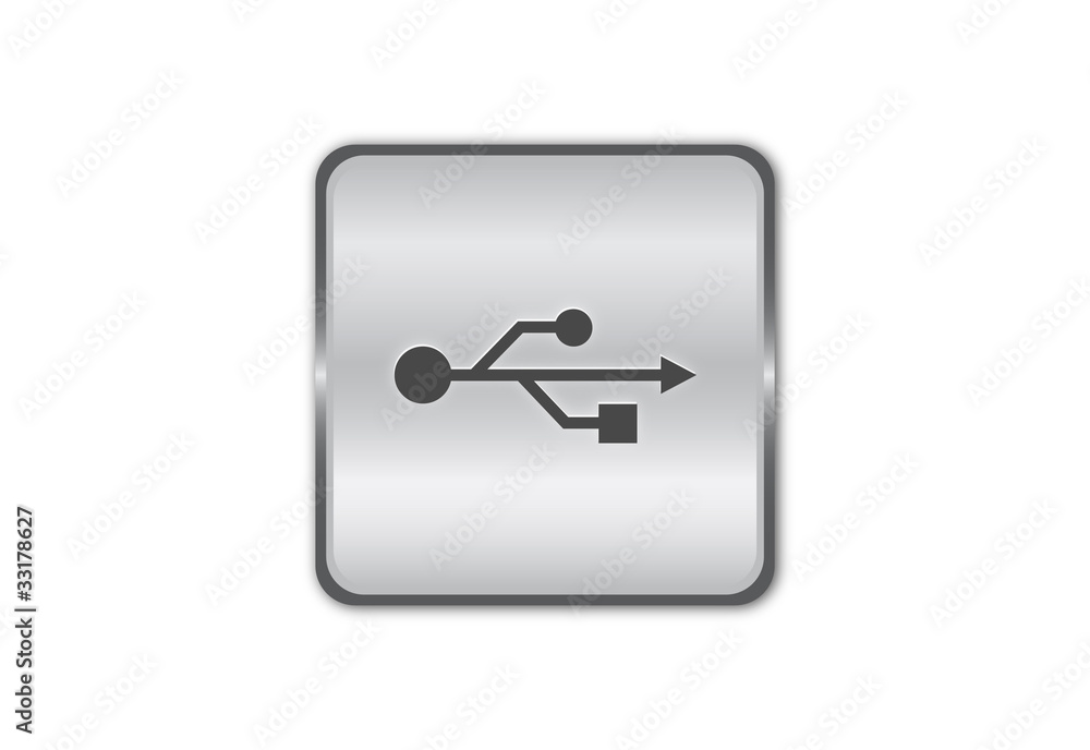 Chrome usb button-vector illustration Chrome usb button-vector illustration