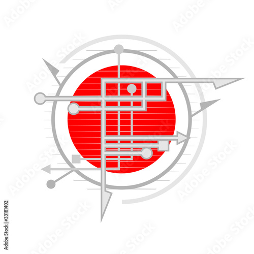 Simbolo tecnológico rojo