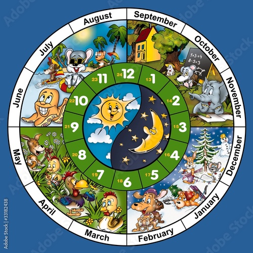 Clock Face - Cartoon Illust...