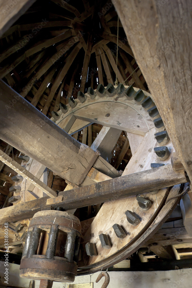 interior of windmill, Vensac, Aquitaine, France interior of windmill, Vensac, Aquitaine, France
