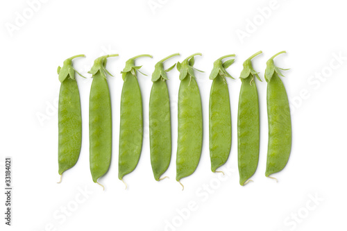 Sugar snap peas in a row